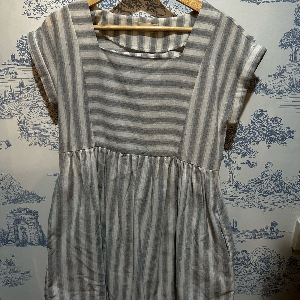 Altar'd State Gray Striped Dress